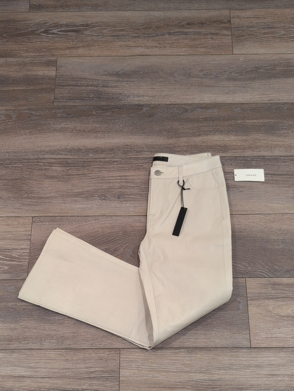 Women's J BRAND Flare Leather Pants In Light Cream